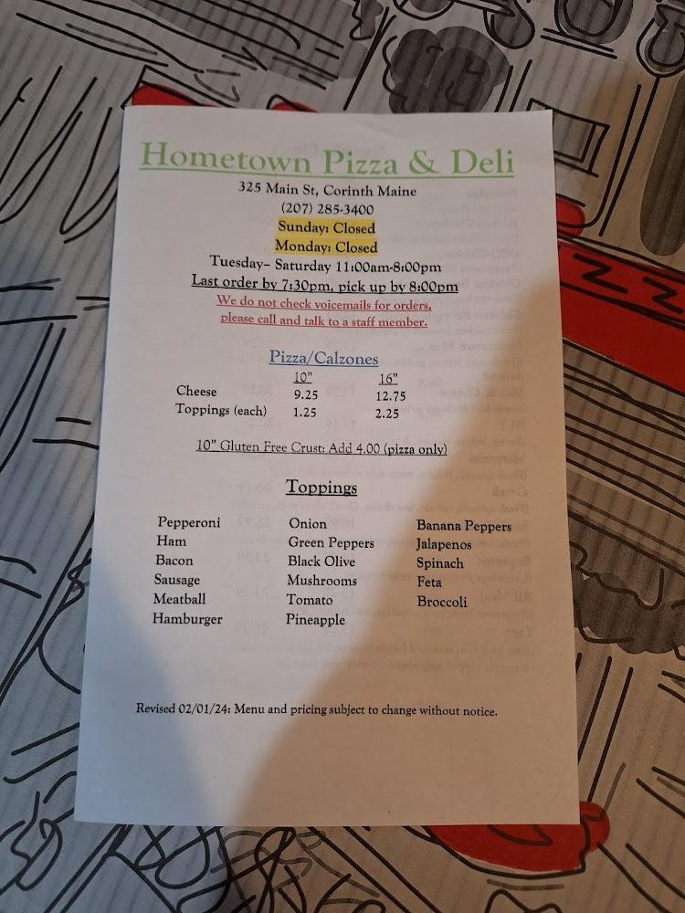 Hometown Pizza & Deli Menu image 4